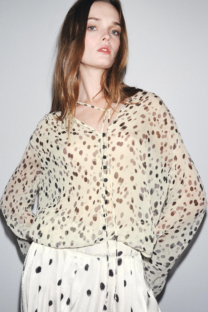 ZW COLLECTION POLKA DOT SHIRT