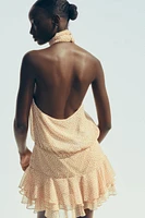 ROBE COURTE IMPRIMÉE À VOLANTS