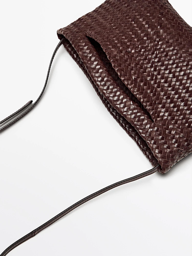 Mini-sac en cuir nappa tressé