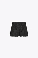 ZW COLLECTION PERFORATED EMBROIDERY BERMUDA SHORTS