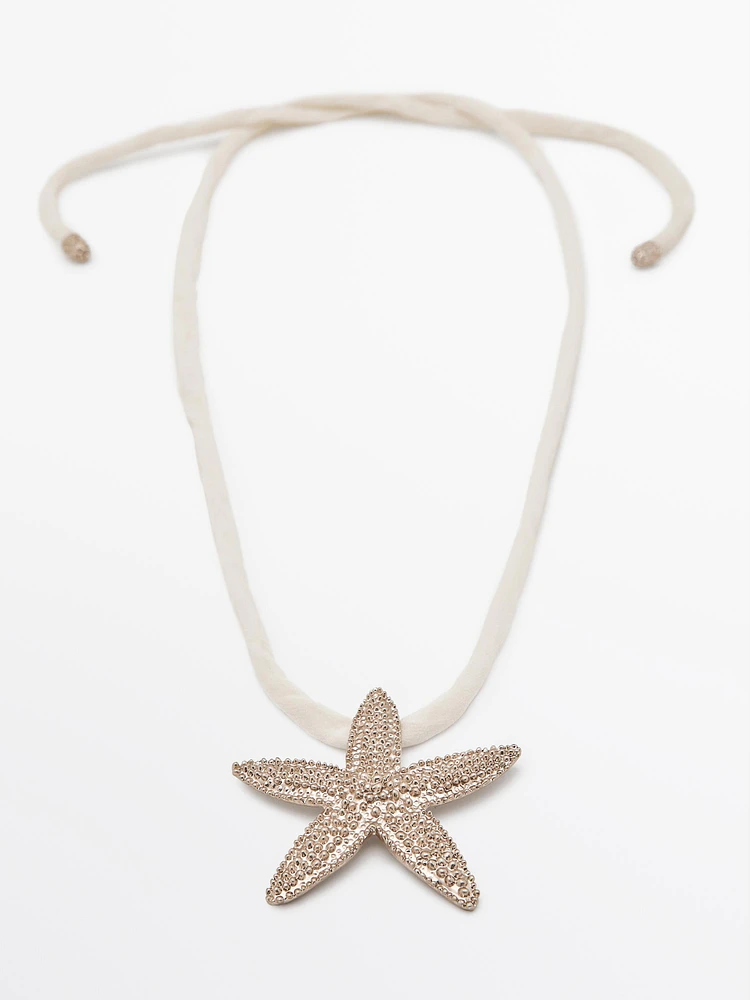 Collier corde soie étoile