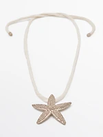 Collier corde soie étoile