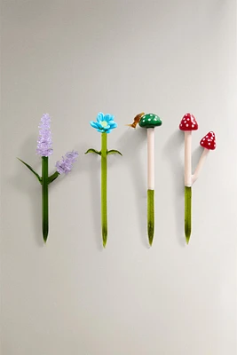 SET OF BOROSILICATE GLASS GARDEN DECORATIVE ACCESSORIES (SET OF 4)