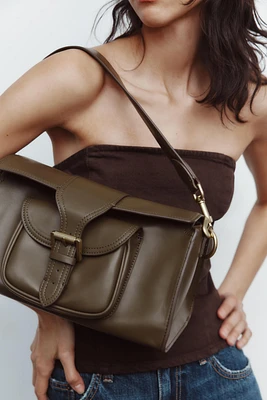 BUCKLE POCKET SHOULDER BAG