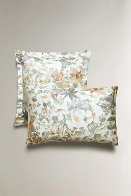 TAIE D’OREILLER SATIN IMPRIMÉ FLEUR