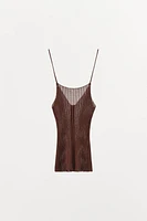 PLEATED FINE KNIT TOP