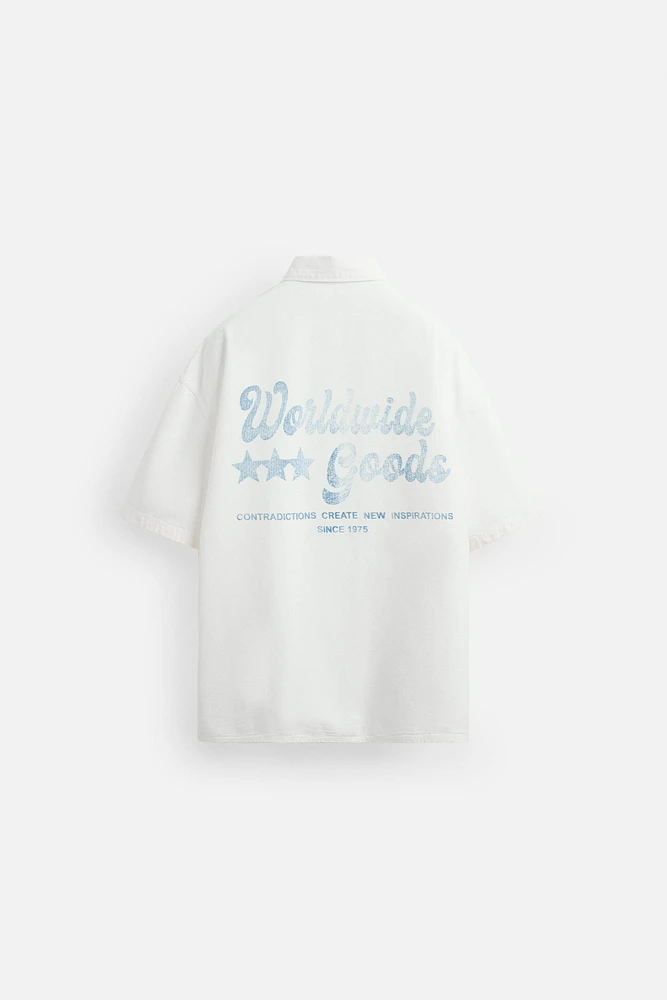 CHEMISE BRODÉE EN MATIÈRES VARIÉES