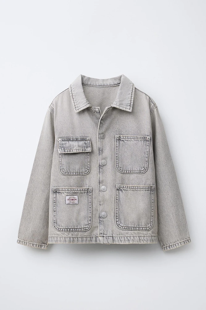 WASHED EFFECT POCKET OVERSHIRT