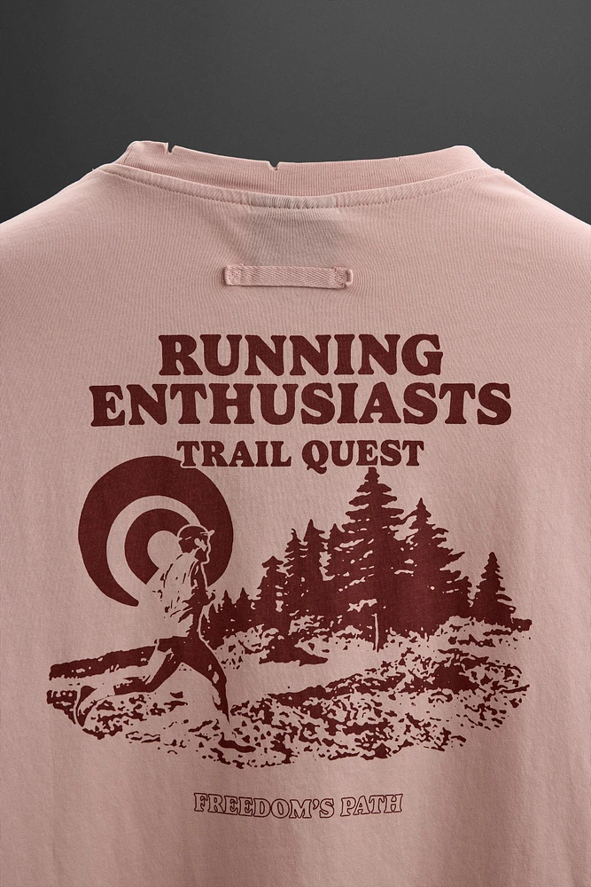 RELAXED FIT RUNNING PRINT T-SHIRT