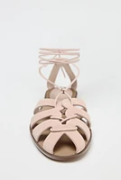 TIED SPLIT LEATHER FISHERMAN SANDALS
