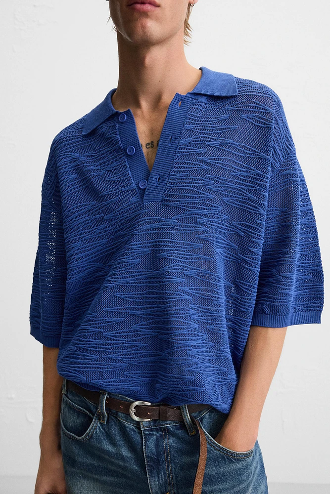 POLO EN MAILLE AJOURÉE