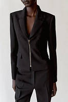 ZIP-UP BLAZER WITH SHOULDER PADS