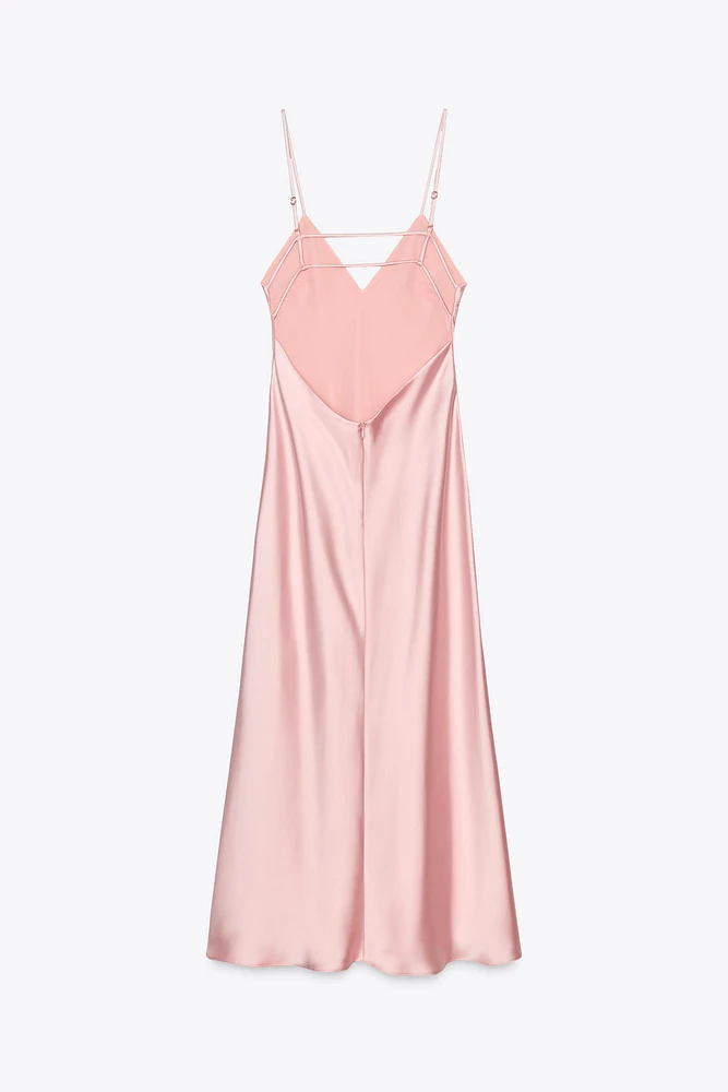 SATIN MIDI DRESS