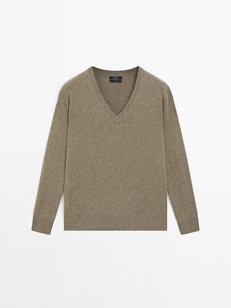Pull en maille 100 % cachemire à col V