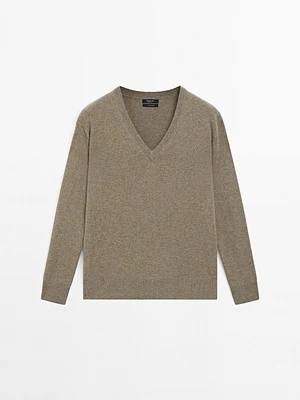 Pull en maille 100 % cachemire à col V