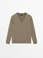 Pull en maille 100 % cachemire à col V
