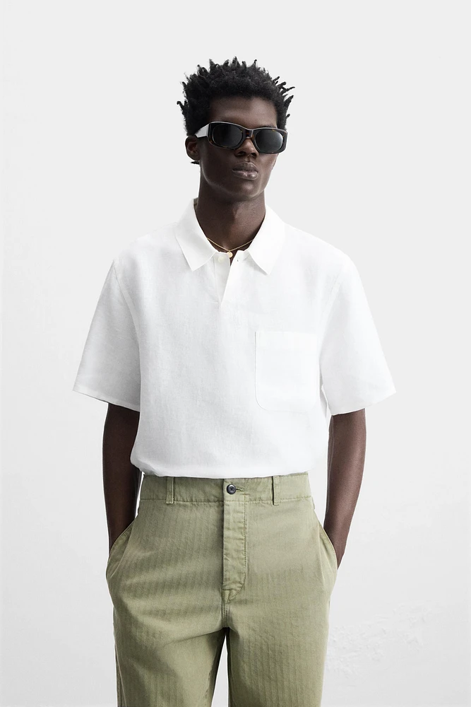 CHEMISE POLO 100 % LIN