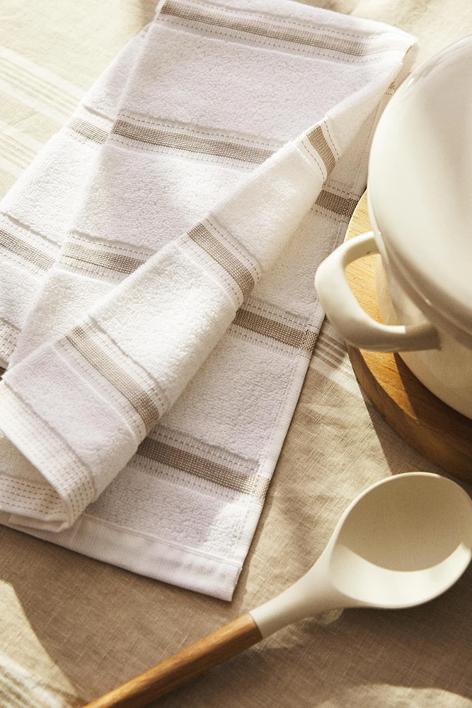 STRIPED COTTON TERRYCLOTH KITCHEN TOWEL