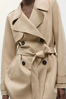 FAUX SUEDE TRENCH COAT