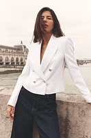 CROPPED DOUBLE BREASTED BLAZER