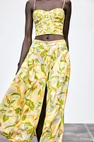 PRINTED LINEN SKIRT