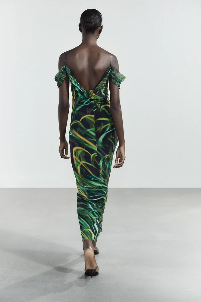 PRINTED TULLE DRESS