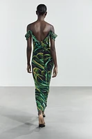 PRINTED TULLE DRESS