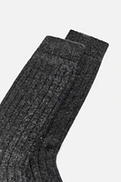 RIBBED CASHMERE BLEND SOCKS