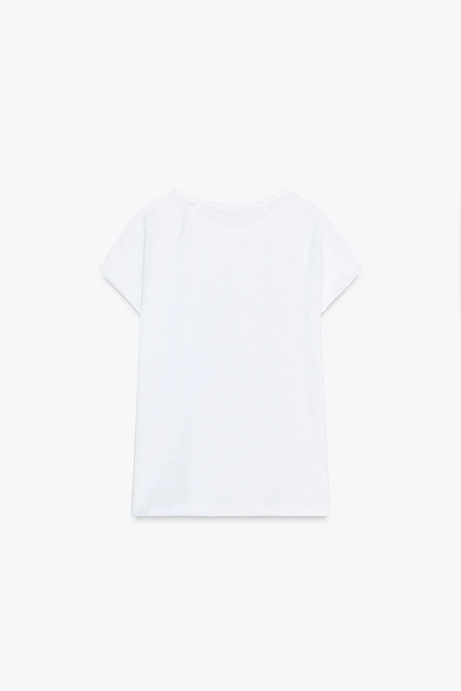 T-SHIRT EN COTON FLAMMÉ