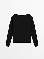 100% linen boat neck sweater