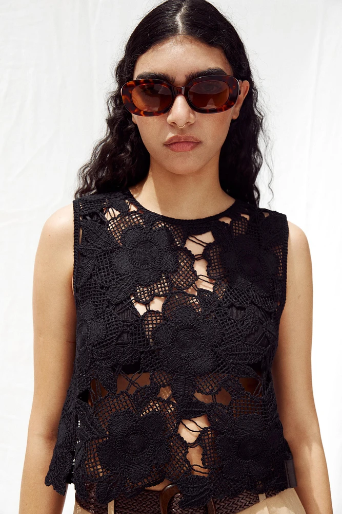 TOP CROCHET FLEUR
