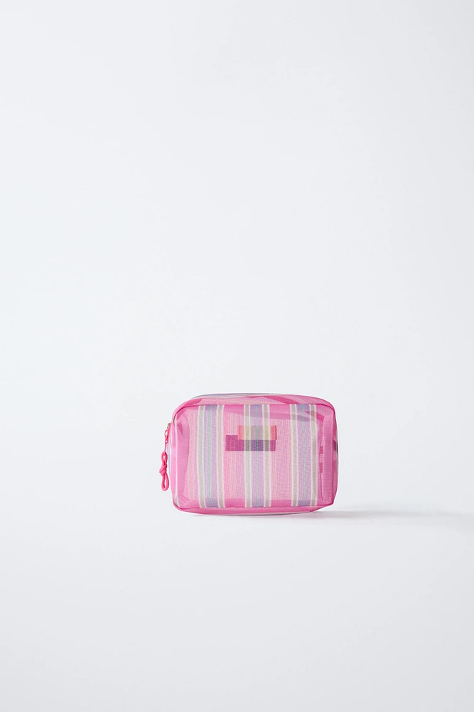 STRIPED COSMETICS BAG