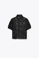 LACE BOW SHIRT