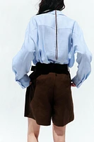 PLEATED BELT SHORTS