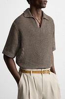 OPEN KNIT POLO SHIRT