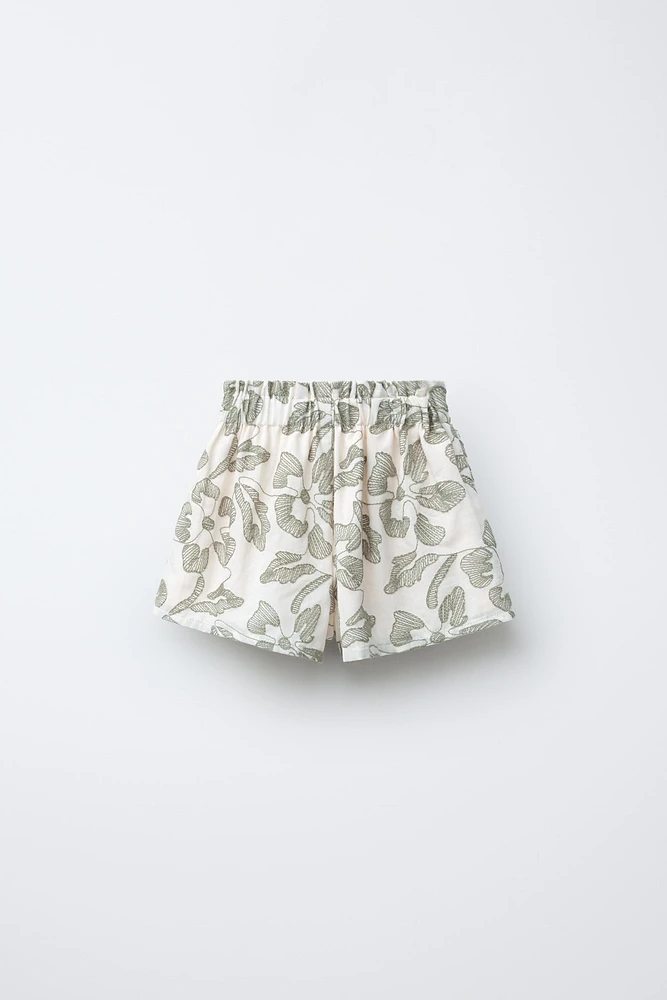 SHORT À FLEURS BRODÉES