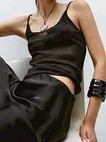 Flowing satin midi skirt