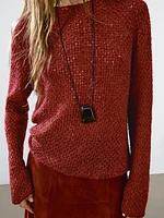 Pull maille ajourée et fil