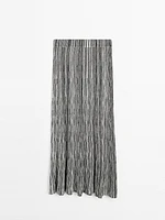 Long knit skirt with striped detail