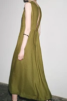 100% LINEN MIDI DRESS ZW COLLECTION