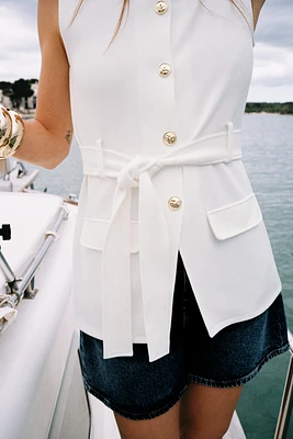 BUTTONED BELT VEST