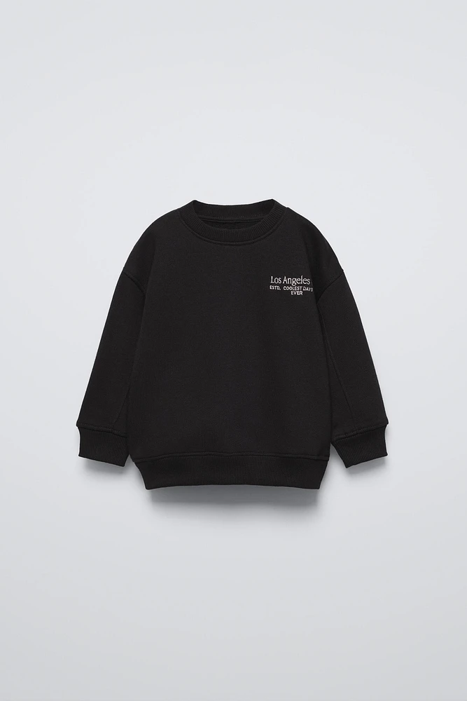 EMBROIDERED TEXT SWEATSHIRT