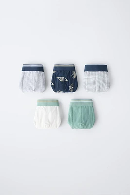6-14 ANS/ LOT DE CINQ BOXERS IMPRIMÉS