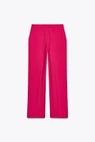 PANTALON DROIT EFFET PLISSÉ