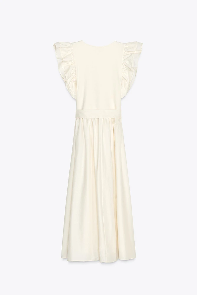ROBE BIMATIÈRE À VOLANTS ET CEINTURE