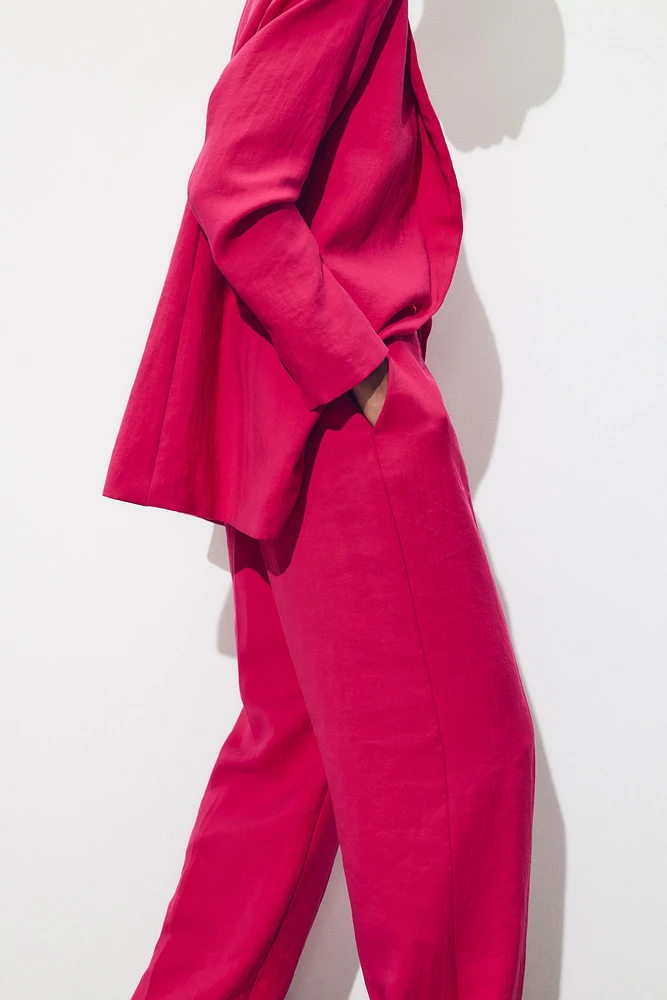 PANTALON DROIT EFFET PLISSÉ