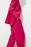 PANTALON DROIT EFFET PLISSÉ