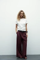 DOUBLE PLEAT BELTED PANTS