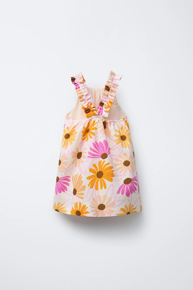 FLORAL LINEN DRESS