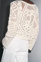 LONG SLEEVE CROCHET TOP